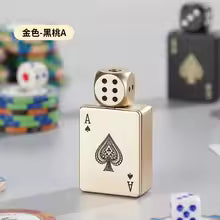 Dice Lighter Windproof Green Flame Rechargeable Metal Playing Card Lighters Smoking Accessories Gift for Men Women